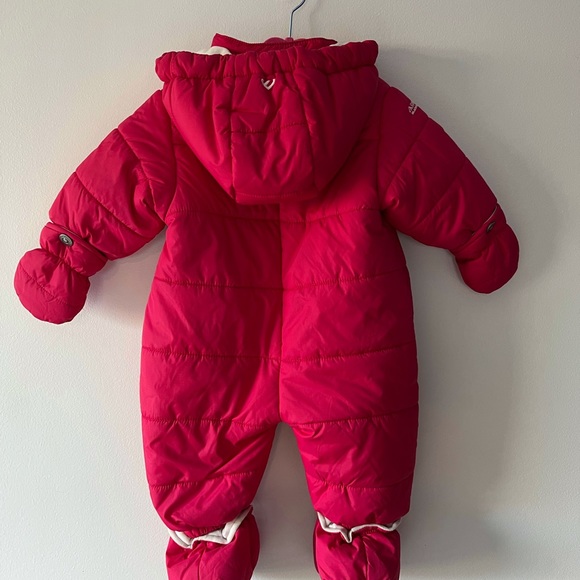 Red baby Snowsuit with Removable Mittens and Slippers - Picture 8 of 8